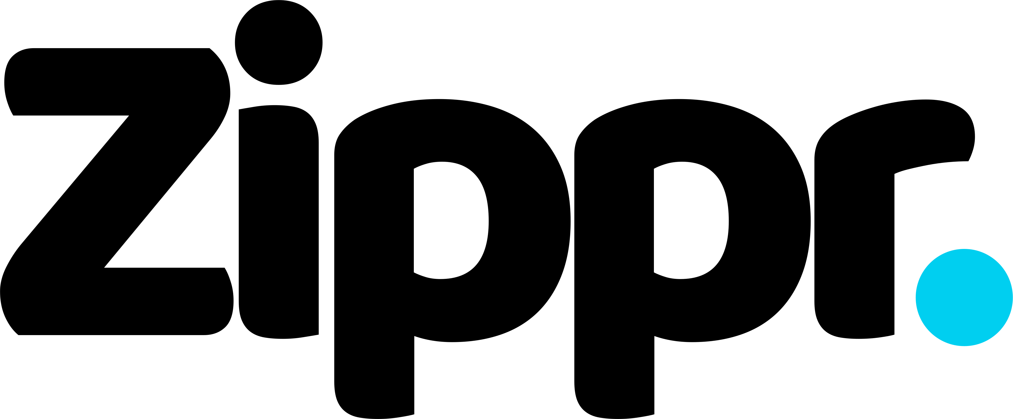 Zippr wordmark in black with a cyan dot